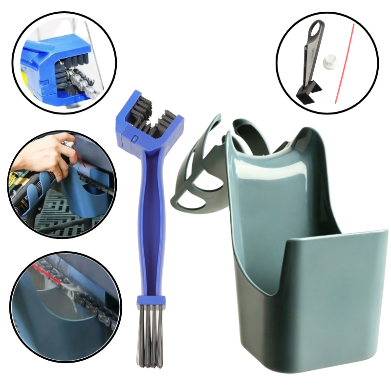 Cycling Gear Organiser - Chain Oil Storage Box + Brush