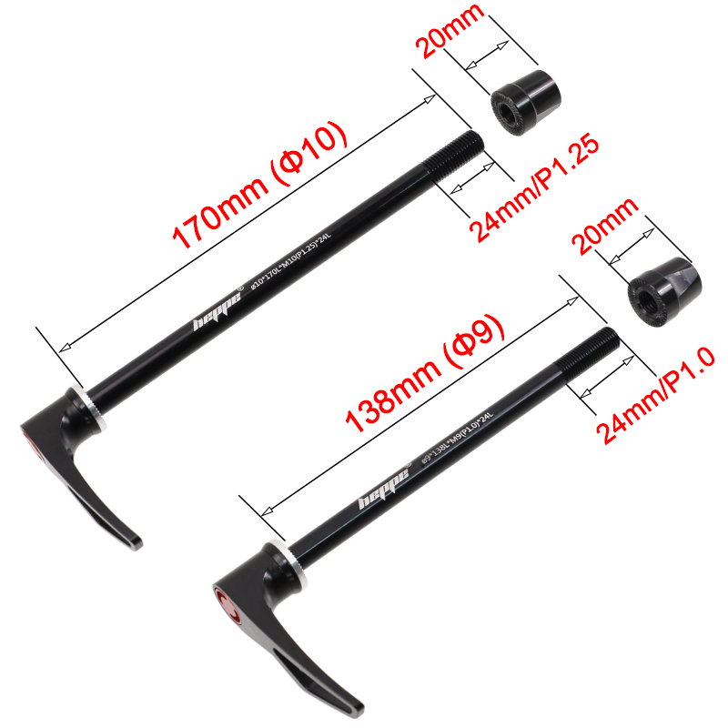 HEPPE Bike Thru Axle 9x100 10x - Quick Release Skewer recension och pris