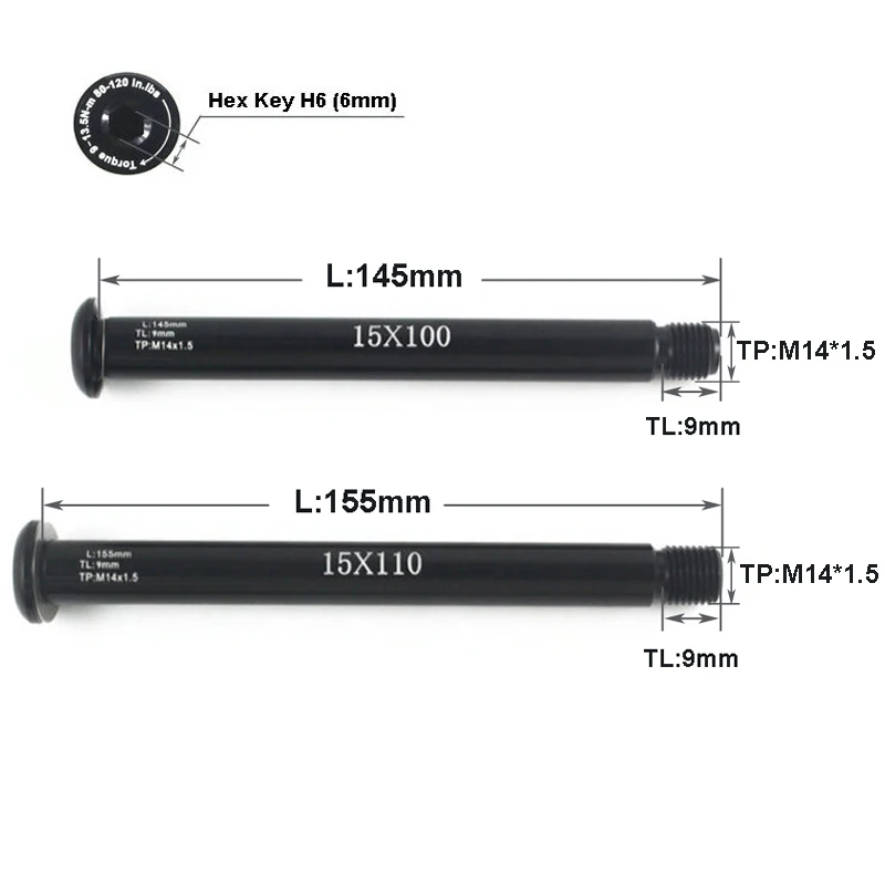 Bicycle Thru Axle 100/110 Wide - Quick Release Skewer recension och pris