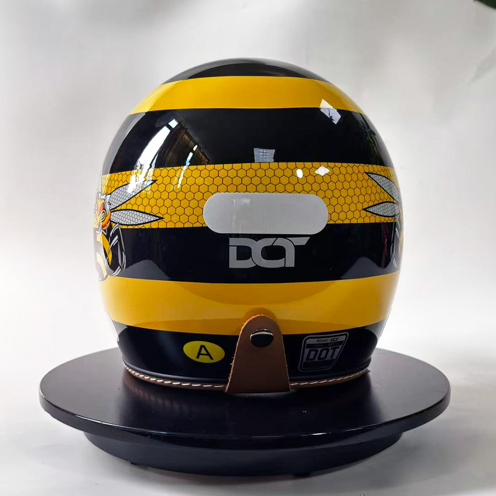 New Retro Motorcycle Helmet Ye - Yellow Cycling Gear recension och pris